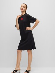 HUGO Black 100% Cotton Neyle Label Dress - Image 3 of 6