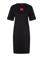 HUGO Black 100% Cotton Neyle Label Dress - Image 6 of 6