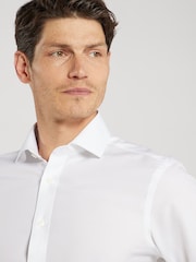 TM Lewin White Tailored Fit Non-Iron Regular Plain Poplin Single Cuff Shirt - Image 3 of 8