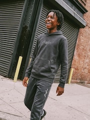 JACK & JONES JUNIOR Grey Script Logo Sweathood Tracksuit Set - Image 1 of 7