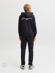 JACK & JONES JUNIOR Grey Script Logo Sweathood Tracksuit Set - Image 4 of 7