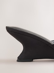 Black Forever Comfort® Closed Curvy Wedge Mules - Image 7 of 9