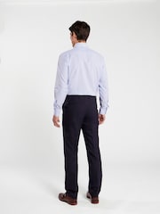 TM Lewin Blue Tailored Fit Non-Iron Regular Bengal Single Cuff Shirt - Image 2 of 8