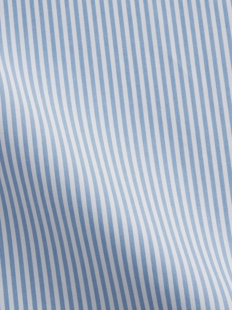 TM Lewin Blue Tailored Fit Non-Iron Regular Bengal Single Cuff Shirt - Image 8 of 8