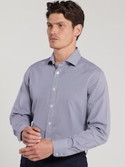 Mavi - Normal Fit - TM Lewin Non-Iron Regular Gingham Poplin Single Cuff Shirt - 8şəkildən 1 şəkil