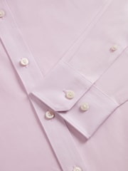 TM Lewin Pink Tailored Fit Non-Iron Regular Plain Poplin Single Cuff Shirt - Image 3 of 4