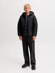 JACK & JONES JUNIOR Black Lightweight Hooded Puffer Jacket - Image 5 of 8