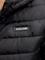 JACK & JONES JUNIOR Black Lightweight Hooded Puffer Jacket - Image 6 of 8