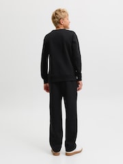 JACK & JONES JUNIOR Black Crew Neck Sweat Top and Open Hem Tracksuit Set - Image 4 of 7