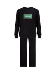 JACK & JONES JUNIOR Black Crew Neck Sweat Top and Open Hem Tracksuit Set - Image 5 of 7