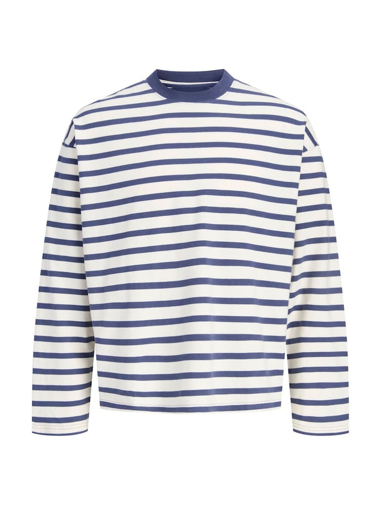 JACK & JONES JUNIOR Blue Striped Long Sleeve T-Shirt - Image 1 of 2 JACK & JONES JUNIOR Blue Striped Long Sleeve T-Shirt - Image 1 of 2