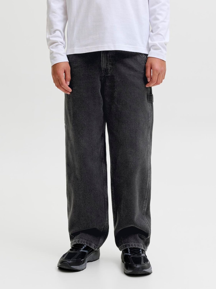 JACK & JONES JUNIOR Black Baggy Fit Alex Carpenter Jeans - Image 2 of 8