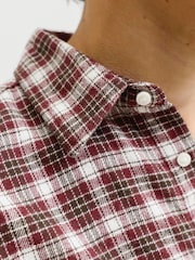 JACK & JONES JUNIOR Brown Checked Loose Fit Flannel Shirt - Image 2 of 7