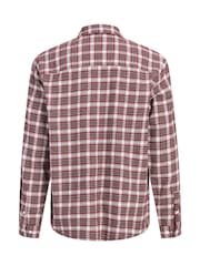 JACK & JONES JUNIOR Brown Checked Loose Fit Flannel Shirt - Image 6 of 7