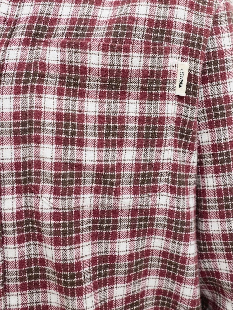 JACK & JONES JUNIOR Brown Checked Loose Fit Flannel Shirt - Image 7 of 7 JACK & JONES JUNIOR Brown Checked Loose Fit Flannel Shirt - Image 7 of 7