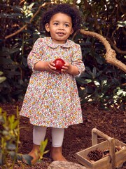 JoJo Maman Bébé Cream Floral Cord Shirt Dress - Image 1 of 7