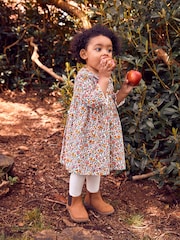 JoJo Maman Bébé Cream Floral Cord Shirt Dress - Image 2 of 7