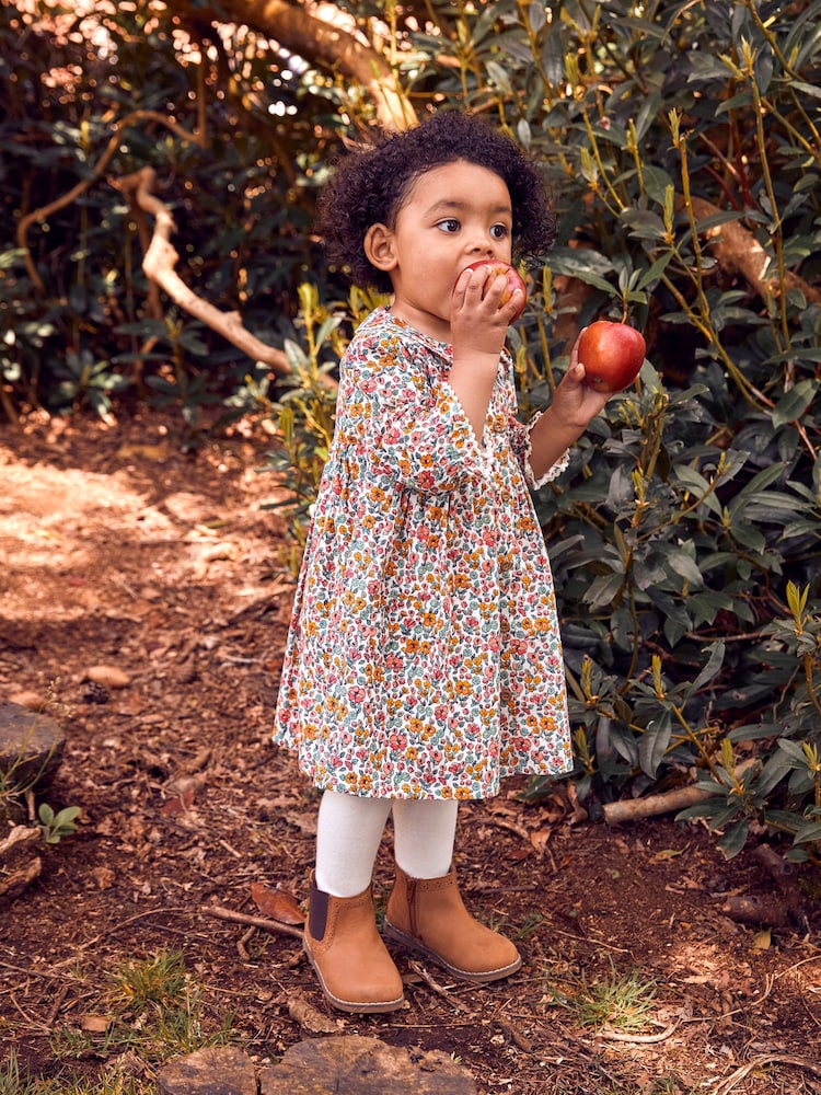 JoJo Maman Bébé Cream Floral Cord Shirt Dress - Image 2 of 7