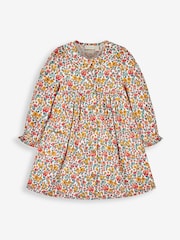 JoJo Maman Bébé Cream Floral Cord Shirt Dress - Image 5 of 7