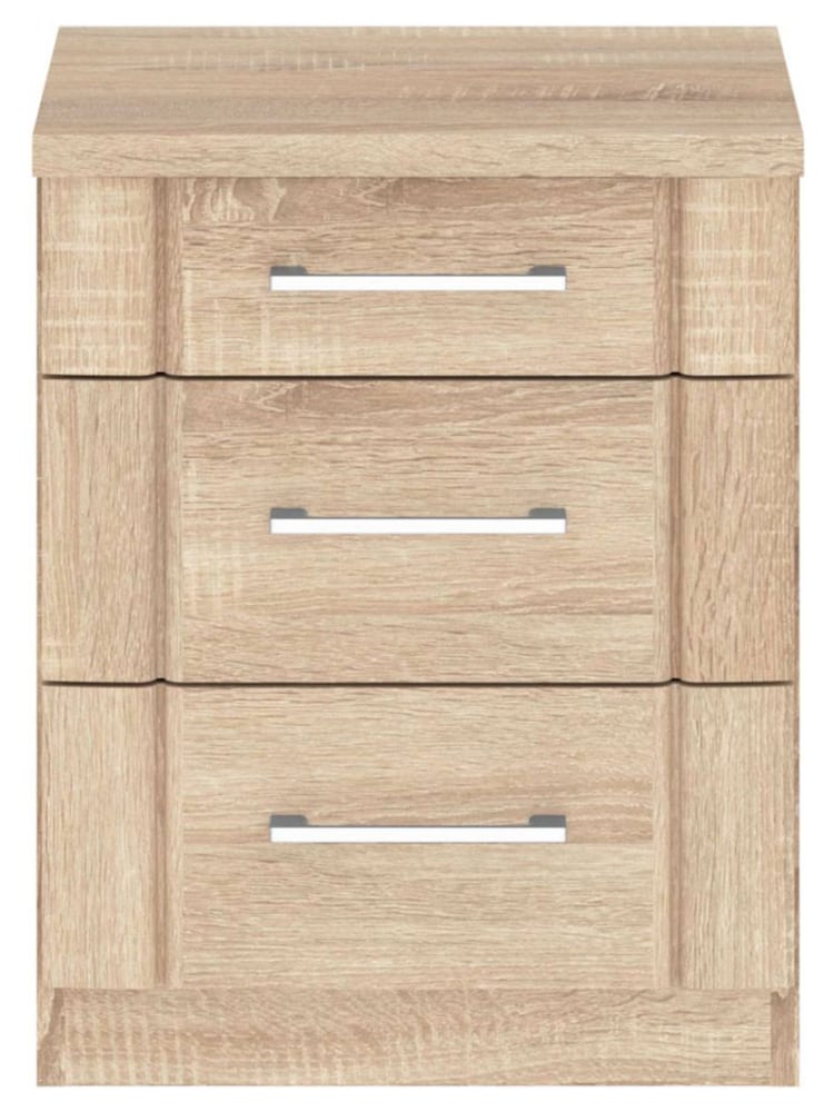 Wiemann Rustic oak Torquay 3 Drawer Bedside Table - Image 2 of 2