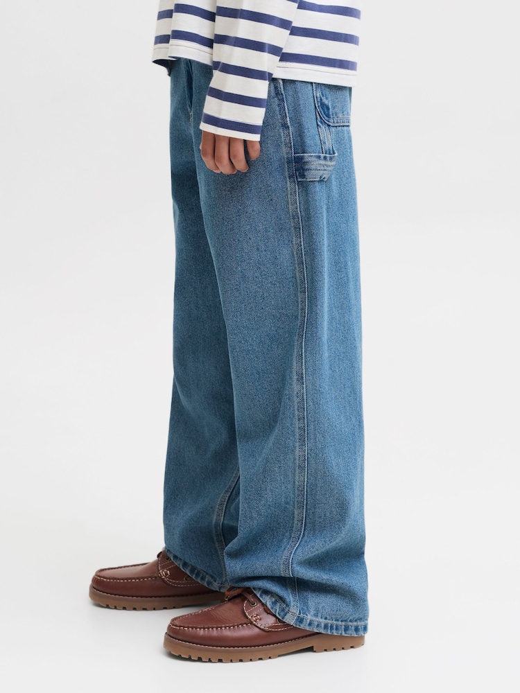 JACK & JONES JUNIOR Blue Baggy Fit Alex Carpenter Jeans - Image 1 of 11