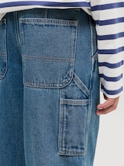 JACK & JONES JUNIOR Blue Baggy Fit Alex Carpenter Jeans - Image 4 of 11