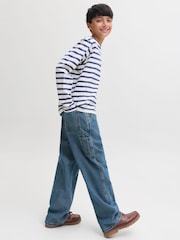 JACK & JONES JUNIOR Blue Baggy Fit Alex Carpenter Jeans - Image 6 of 11