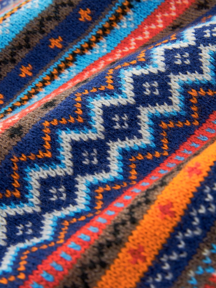 Grey Crew Neck Fairisle Pattern Knitted Jumper - Image 7 of 7 Grey Crew Neck Fairisle Pattern Knitted Jumper - Image 7 of 7