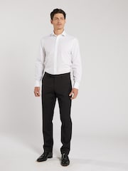 TM Lewin White Skinny Fit Non-Iron Regular Plain Poplin Double Cuff Shirt - Image 3 of 8