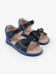 JoJo Maman Bébé Navy Boys' Leather Sandals - Image 1 of 4