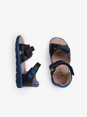 JoJo Maman Bébé Navy Boys' Leather Sandals - Image 3 of 4