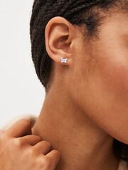 Sterling Silver Butterfly Stud Earrings - Image 2 of 3