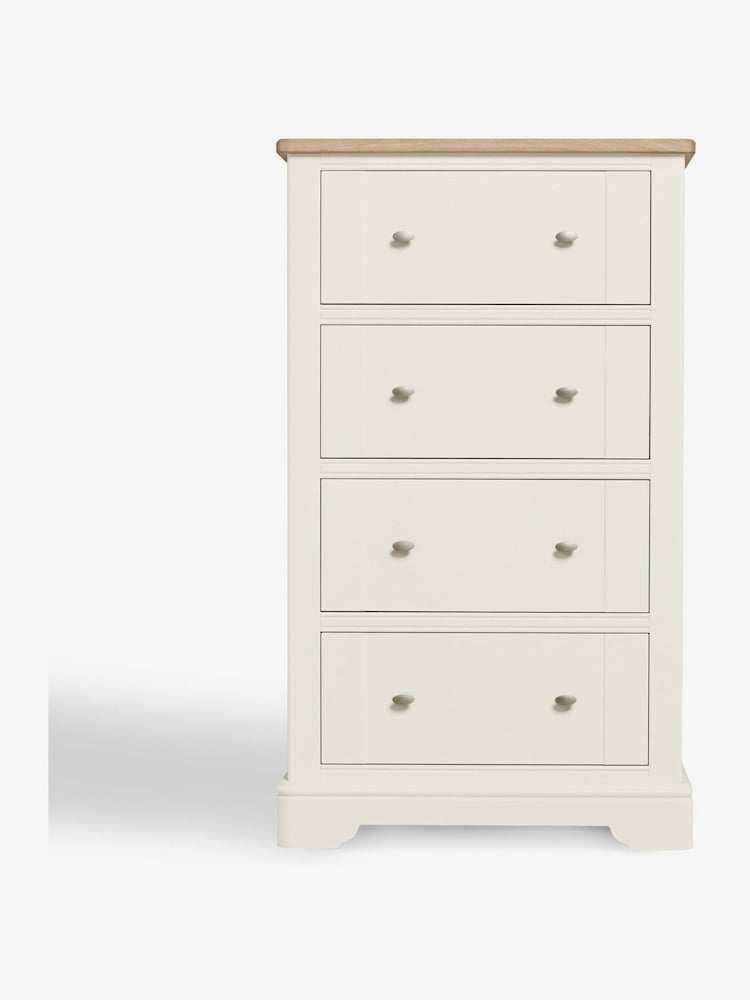 Chalk White Hampton Painted Oak Collection 4 Drawer Chest Of Drawers - Image 2 of 6