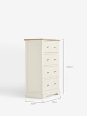 Chalk White Hampton Painted Oak Collection 4 Drawer Chest Of Drawers - Image 5 of 6