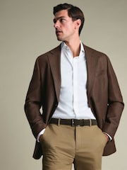 Charles Tyrwhitt Brown Wool Texture Jacket - Image 1 of 6