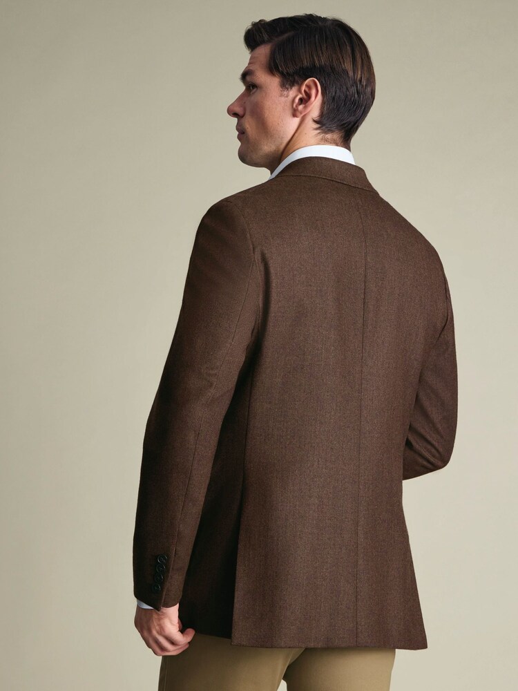 Charles Tyrwhitt Brown Wool Texture Jacket - Image 2 of 6