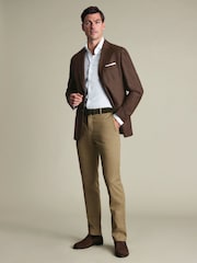 Charles Tyrwhitt Brown Wool Texture Jacket - Image 3 of 6