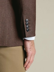 Charles Tyrwhitt Brown Wool Texture Jacket - Image 5 of 6