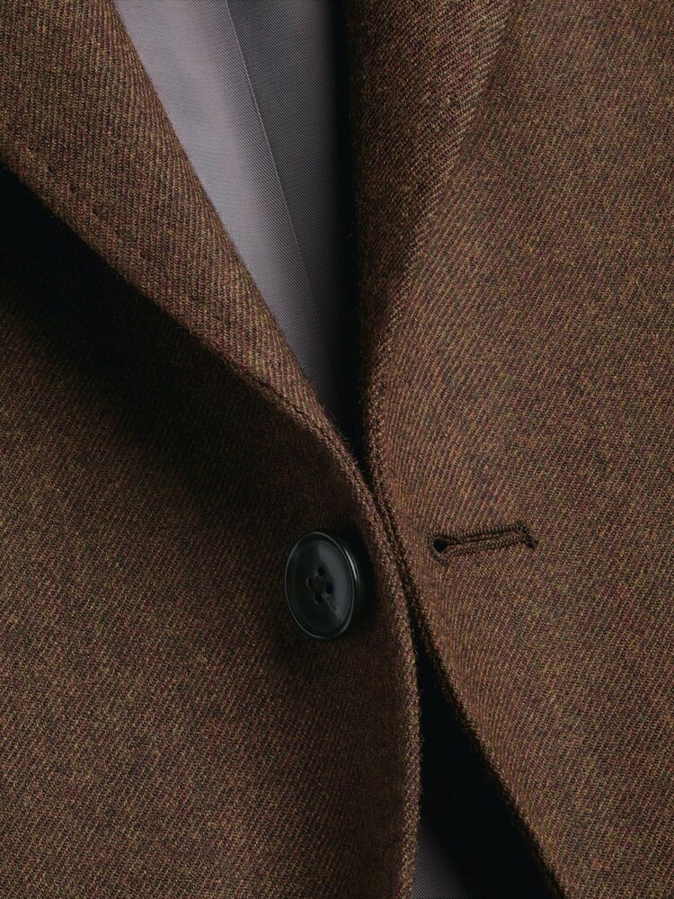 Charles Tyrwhitt Brown Wool Texture Jacket - Image 6 of 6