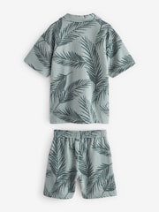 Blue Palm 100% Cotton Jersey Shirt and Shorts Set (3-16yrs) - Image 2 of 3