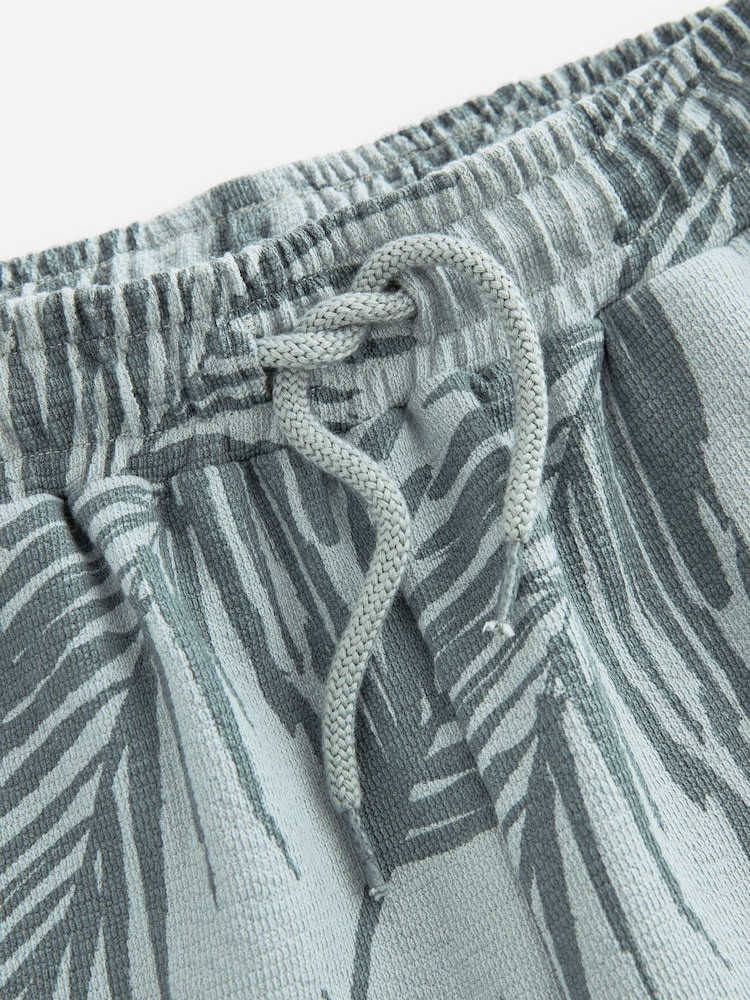 Blue Palm 100% Cotton Jersey Shirt and Shorts Set (3-16yrs) - Image 3 of 3