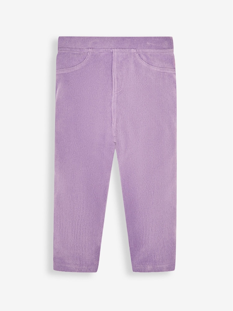 JoJo Maman Bébé Lilac Purple & Fuchsia Pink 2-Pack Jersey Cord Jeggings - Image 3 of 8