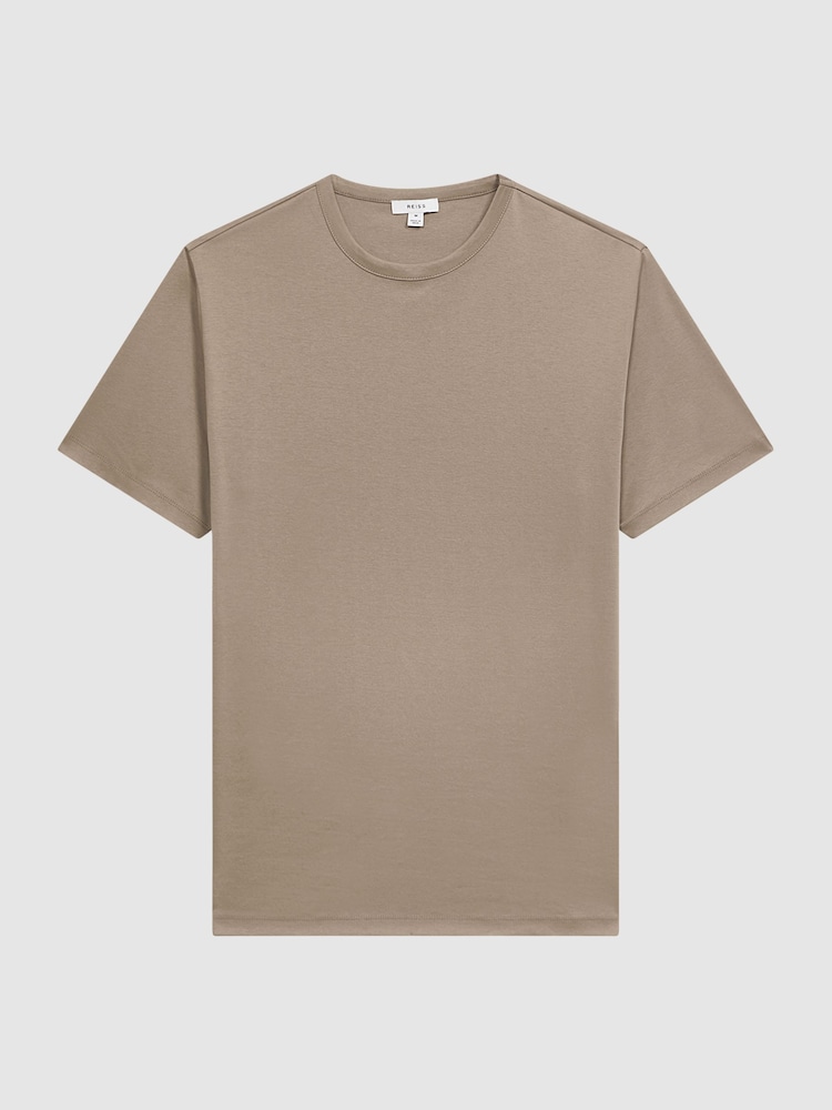 Reiss Mink Day Mercerised Cotton Crew Neck T-Shirt - Image 2 of 5