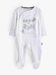 Baker by Ted Baker Born in 2024 White Sleepsuit - Image 1 of 4