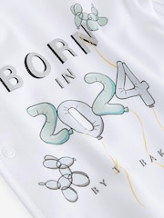 Baker by Ted Baker Born in 2024 White Sleepsuit - Image 3 of 4