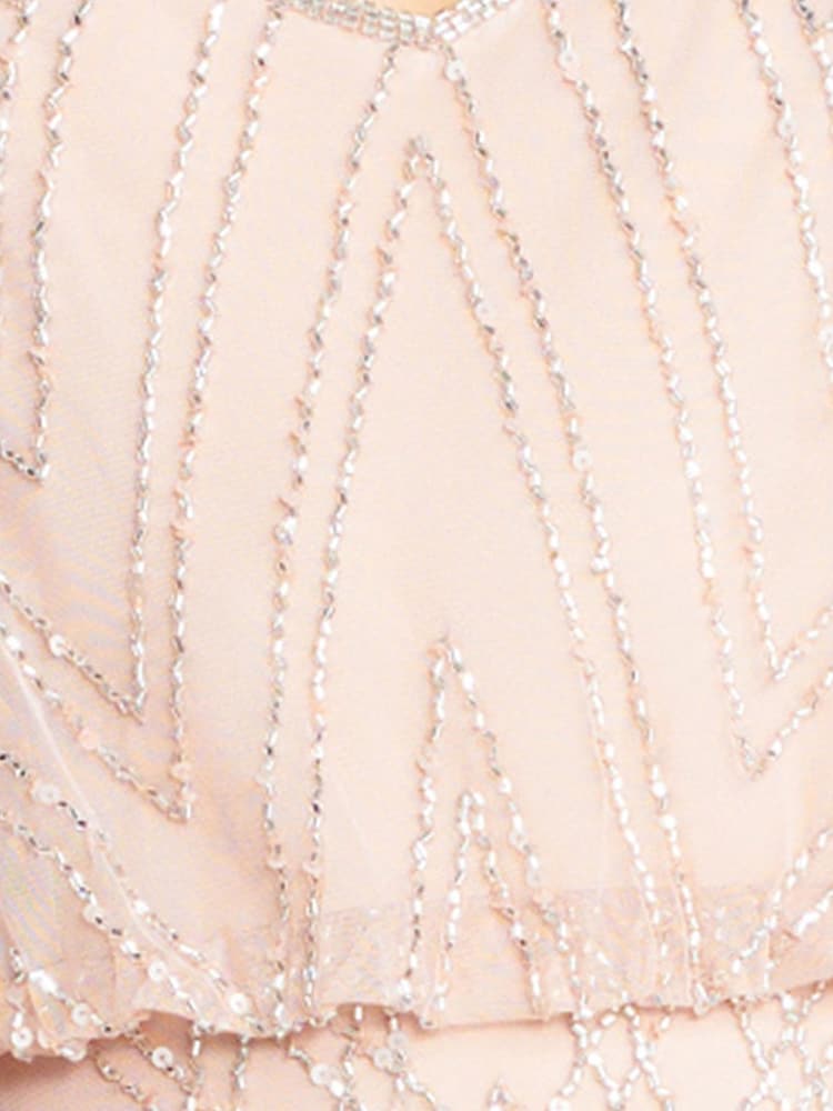 Adrianna Papell Pink Sleeveless Blouson Beaded Gown - Image 5 of 5