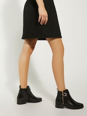 Dune London Black Standard Fit Pepi Branded Trim Ankle Boots - Image 1 of 5