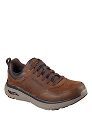 Skechers Brown Arch Fit Crosser 6 Eyelet Waterproof Lace Up Sneakers - Image 3 of 5
