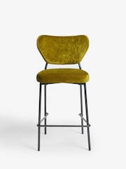 Rockett St George Luxe Needlecord Velvet Vintage Green Perfect Bar Stool - Image 2 of 6