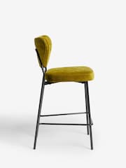 Rockett St George Luxe Needlecord Velvet Vintage Green Perfect Bar Stool - Image 5 of 6